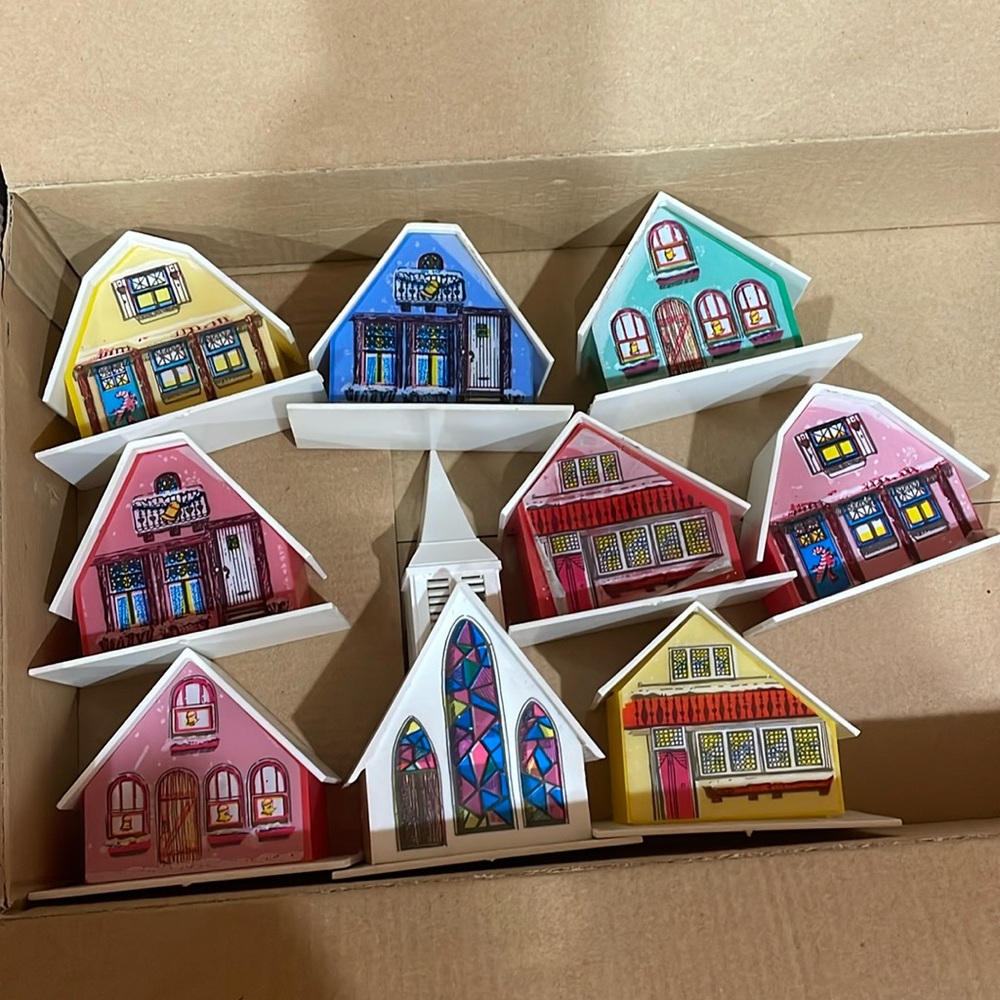 Alpine Christmas Village set, vintage